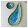 VIETNAM HANDICRAFT CERAMIC DROP SHAPE PLATE 6 Handmade Pottery