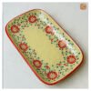 VIETNAM HAND-PAINTED CERAMIC - DEEP RECTANGLE PLATE IN RED FLOWERS 6 VIETNAM HAND-PAINTED CERAMIC - DEEP RECTANGLE PLATE IN RED FLOWERS - Ảnh 2