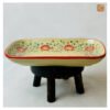 VIETNAM HAND-PAINTED CERAMIC - DEEP RECTANGLE PLATE IN RED FLOWERS 7 VIETNAM HAND-PAINTED CERAMIC - DEEP RECTANGLE PLATE IN RED FLOWERS - Ảnh 3