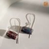 VIETNAM HANDICRAFT SILVER & CERAMIC EARRINGS - MOONLIT WAVES