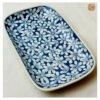 VIETNAM HAND-PAINTED CERAMIC - BLUE FLOWER SLAY RECTANGLE PLATE - Ảnh 3