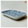 VIETNAM HAND-PAINTED CERAMIC - BLUE FLOWER SLAY RECTANGLE PLATE - Ảnh 4