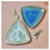 VIETNAM HANDICRAFT CERAMIC TRIANGLE SHAPE PLATE 8 Ceramic Handicraft Items