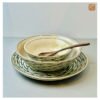 VIETNAM HAND-PAINTED CERAMIC - FISH PATTERN SALAD BOWL