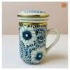 VIETNAM HANDICRAFT CERAMIC & BRASS TEA CUP