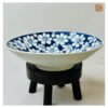 VIETNAM HAND-PAINTED CERAMIC - SALAD BOWL IN BLUE FLOWERS PATTERN - Ảnh 2