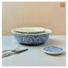 VIETNAM HAND-PAINTED CERAMIC - BLUE CLIMBING SALAD BOWL