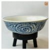 VIETNAM HAND-PAINTED CERAMIC - BLUE CLIMBING SALAD BOWL - Ảnh 2
