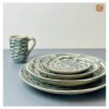 VIETNAM HAND-PAINTED CERAMIC - ROUND PLATTER IN FISH PATTERN D35