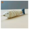 VIETNAM WOODEN WHITE & BLUE FISH FOR DECORATION 018