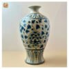 VIETNAM HAND-PAINTED CRACKLED CERAMIC 019 - DECORATIVE FLOWER VASE