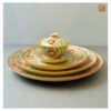 VIETNAM HAND-PAINTED CERAMIC - ROUND PLATTER IN RED FLOWERS D35 - Ảnh 5