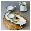 VIETNAM HANDICRAFT CERAMIC BANANA LEAF PLATE 7 Ceramic Cups Handmade