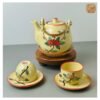 VIETNAM HAND-PAINTED CERAMIC TEA SET - POT & 6 CUPS & 7 PLATES 7 VIETNAM HAND-PAINTED CERAMIC TEA SET - POT & 6 CUPS & 7 PLATES - Ảnh 4