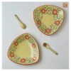 VIETNAM HAND-PAINTED CERAMIC IN REDFLOWER PATTERN PLATE