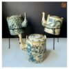 VIETNAM HAND-PAINTED CERAMIC 020 - CRACKLED LARGE TEA POT FOR DECORATION