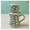 VIETNAM HAND-PAINTED CERAMIC - FILTER & COFFEE CUP