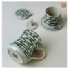 VIETNAM HAND-PAINTED CERAMIC - FILTER & COFFEE CUP 5 ceramic cups handmade