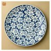 VIETNAM HAND-PAINTED CERAMIC - ROUND PLATE IN BLUE FLOWERS D26 5 VIETNAM HAND-PAINTED CERAMIC - ROUND PLATE IN BLUE FLOWERS D26 - Ảnh 2