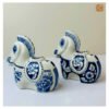 VIETNAM HAND-PAINTED CERAMIC - HORSE IN BLUE PATTERN