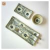 VIETNAM HANDICRAFT CERAMIC BRASS SUSHI PLATE