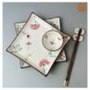 VIETNAM HAND-PAINTED CERAMIC - SQUARE TRAY IN DRAGONFLY PATTERN