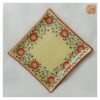 VIETNAM HAND-PAINTED CERAMIC- SQUARE TRAY IN RED FLOWERS