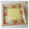 VIETNAM HAND-PAINTED CERAMIC- SQUARE TRAY IN RED FLOWERS - Ảnh 2