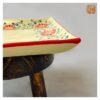 VIETNAM HAND-PAINTED CERAMIC- SQUARE TRAY IN RED FLOWERS - Ảnh 3