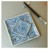 VIETNAM HAND-PAINTED CERAMIC - SQUARE TRAY IN BLUE CLIMBING