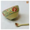VIETNAM HAND-PAINTED CERAMIC - YOGHURT BOWL IN RED FLOWERS