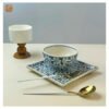 VIETNAM HAND-PAINTED CERAMIC - YOGHURT BOWL IN BLUE FLOWERS