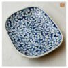 VIETNAM HAND-PAINTED CERAMIC - SLAY SQUARE PLATE IN BLUE FLOWERS 6 VIETNAM HAND-PAINTED CERAMIC - SLAY SQUARE PLATE IN BLUE FLOWERS - Ảnh 2