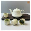 VIETNAM HANDMADE CERAMIC TEA SET - WHITE BLOSSOM COLLECTION 003