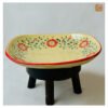 VIETNAM HAND-PAINTED CERAMIC - SLAY SQUARE PLATE IN RED FLOWERS 6 VIETNAM HAND-PAINTED CERAMIC - SLAY SQUARE PLATE IN RED FLOWERS - Ảnh 2