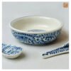VIETNAM HAND-PAINTED CERAMIC - CEREAL BOWL IN BLUE CLIMBING PATTERN