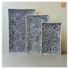 VIETNAM HAND-PAINTED CERAMIC - RECTANGLE PLATE IN BLUE PATTERN S1