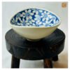 VIETNAM HAND-PAINTED CERAMIC - DESSERT BOWL IN BLUE FLOWERS PATTERN 7 Souvenir Shop in Hoi An