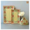 VIETNAM HAND-PAINTED CERAMIC - RECTANGLE TRAY IN RED FLOWERS S2