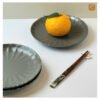 VIETNAM HANDICRAFT CERAMIC GREY FLAT PLATE 7 Souvenir Shop in Hoi An