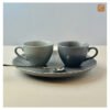 VIETNAM HANDICRAFT CERAMIC GREY FLAT PLATE 10 ceramic cups handmade