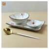 VIETNAM HAND-PAINTED CERAMIC - DESSERT BOWL IN DRAGONFLY PATTERN