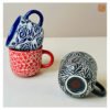 VIETNAM HANDICRAFT CARVING CERAMIC CAPPUCCINO CUP 6 Ceramic Handicraft Items