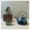 VIETNAM HANDICRAFT CERAMIC TEA SET - MELTING GLAZE VERSION 004