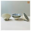 VIETNAM HAND-PAINTED CERAMIC - CONE SHAPED BOWL IN BLUE FLOWERS