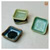 VIETNAM HANDICRAFT CERAMIC SQUARE SAUCE PLATE 040 7 Ceramic cups handmade