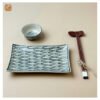 VIETNAM HAND-PAINTED CERAMIC - RECTANGLE PLATE IN FISH PATTERN S1