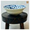 VIETNAM HAND-PAINTED CERAMIC - ICE CREAM BOWL IN BLUE FLOWERS 8 Handmade Pottery