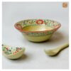 VIETNAM HAND-PAINTED CERAMIC - ICE CREAM BOWL IN RED FLOWERS