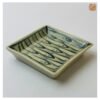VIETNAM HAND-PAINTED CERAMIC - SQUARE SAUCE PLATE IN FISH PATTERN